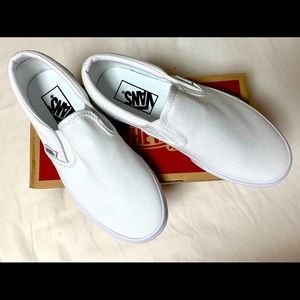 Brand New true white Classic Slip on Vans